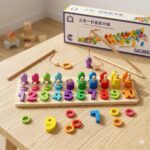TABLERO CON PESCA NUMÉRICA Y DONUTS