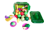 FRUTAS Y VERDURAS EN CAJA ORGANIZADORA DE PLÁSTICO