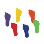FIGURAS DE GOMA EVA EN FORMA DE PIES PACK X 6 UNID
