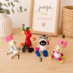 MARIONETA DE ANIMALES DE MADERA CON RESORTE PARA COLGAR - Imagen 2