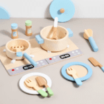 SET DE MADERA COCINA CELESTE