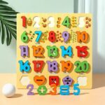 ROMPECABEZA NUMEROS EN ALTO RELIEVE CON PIZARRA