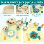 SET DE MADERA HORA DE COMER CELESTE - Imagen 3