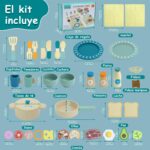 SET DE MADERA HORA DE COMER CELESTE - Imagen 6