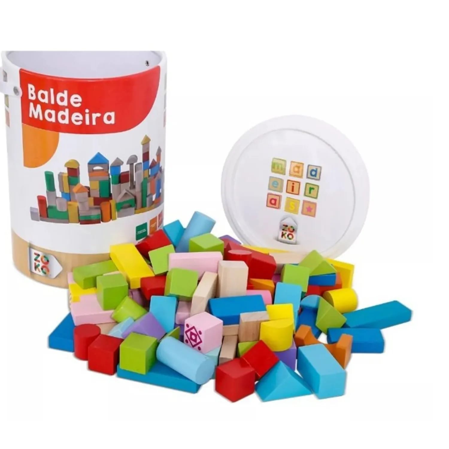 100 BALDE BLOQUES DE MADERA 100 PZAS - Imagen 1