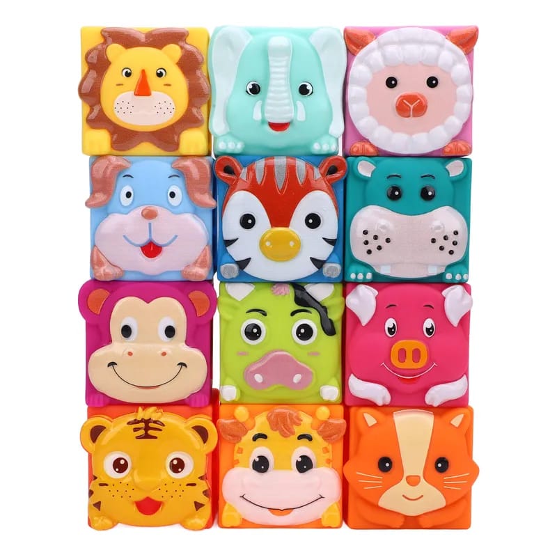 JEB CUBOS DE JEBE ANIMALITOS 12 UDS - Imagen 1