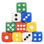 DADOS ACRÍLICOS DE COLORES 12 UDS