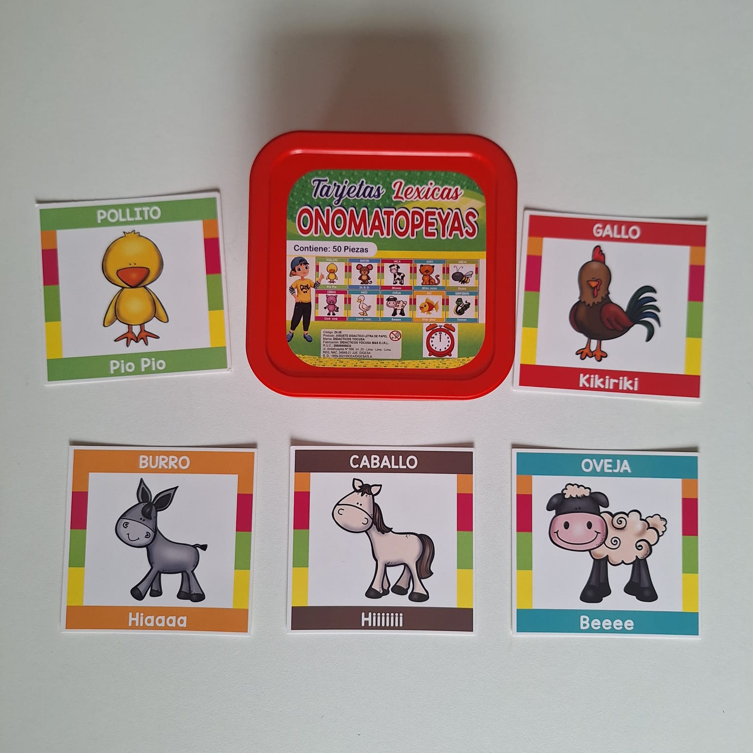 TAR 10 TARJETAS LÉXICAS ONOMATOPEYAS EN TAPER - Imagen 1