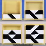 MOSAICO 3D DE MADERA EN BLANCO Y NEGRO - Imagen 2