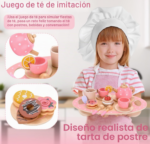 SET DE MADERA HORA DEL TÉ ROSADO - Imagen 5