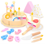 SET TORTA CON VELITAS DE MADERA
