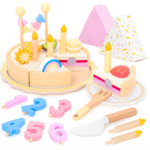 SET TORTA CON VELITAS DE MADERA