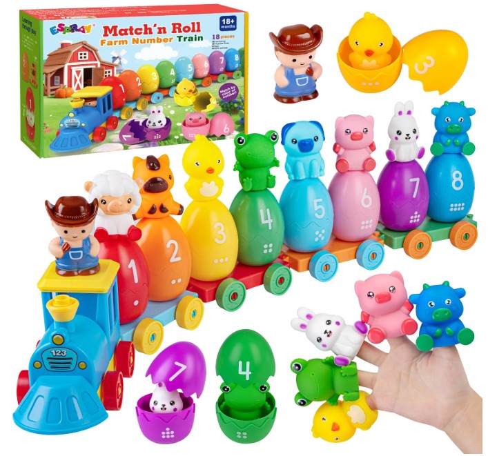 tren dino TREN CON HUEVOS DE ENCAJE Y TITERES - Imagen 1