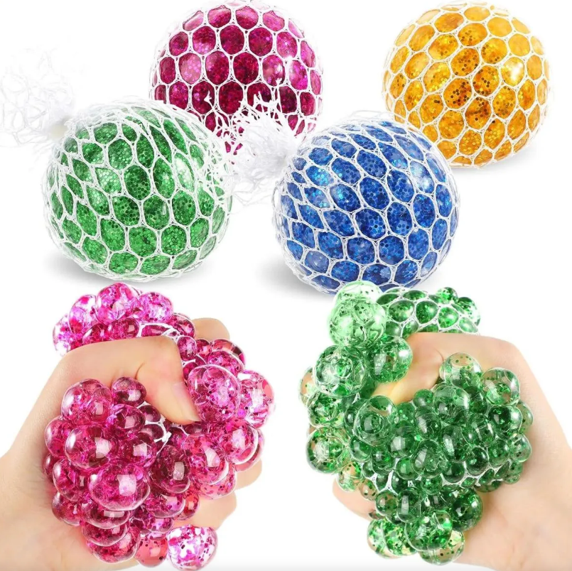 .kj.oi SQUISHY BRILLANTE CON ORBEEZ EN MALLA - Imagen 1